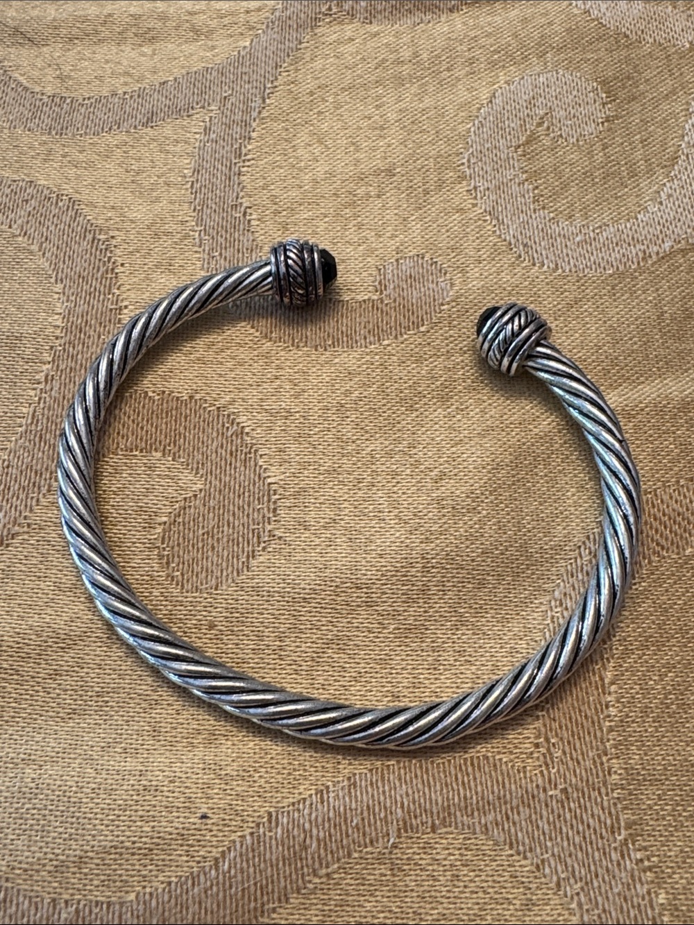 Women’s Twisted Cable Cuff Bracelet - Silver Tone